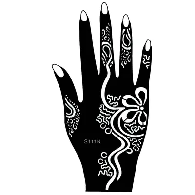 Henna Tattoo Schablone Hand Rechts Kina Handbemalung Dövme Mehndi