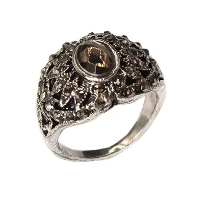 Edelstahl Ring mit Strass Modeschmuck Gr. 60 = 19,1 mm Silber