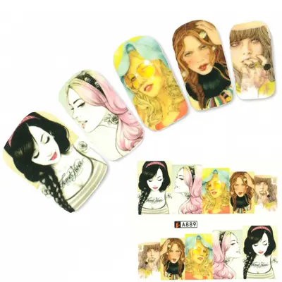 Nagel Sticker Aufkleber Modell Glamour Teenager Nail Art Nägel Fuß Water Decal