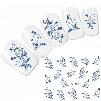 Nail Art Aufkleber Ornamente Blumen Nagel Sticker Flower Fuß Nägel Water Decal