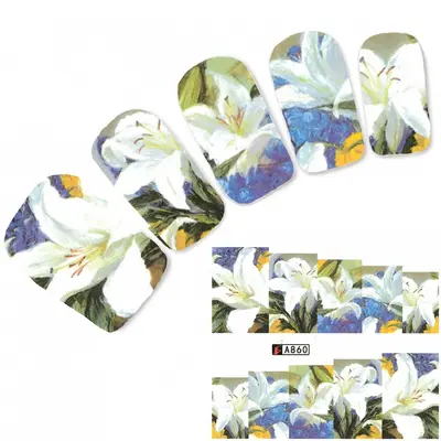 Tattoo Nail Blumen Rosen Bläter Aufkleber Nagel Sticker Nägel Fuß Water Decal