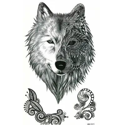 Temporäres Tattoo Wolf Design Temporary Klebetattoo Körperkunst