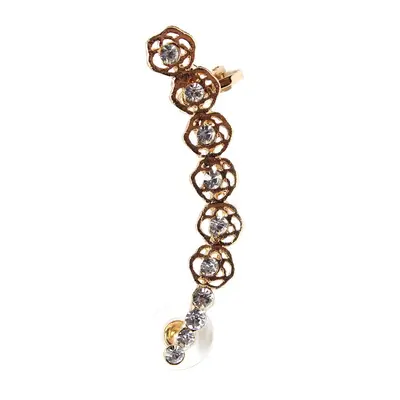 Ear Cuff Ohrring Strass Rosen Ohrklemme Ohrstecker Earring Ohrclip