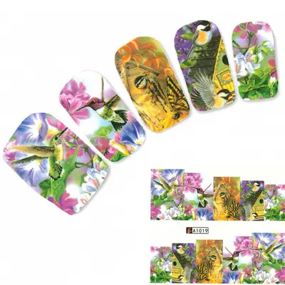 Nagel Sticker Vogel Vogelhaus Nail Art Nägel Fuß Water Decal