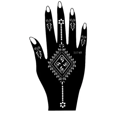 Henna Tattoo Schablone Kina Handbemalung Hand Rechts Dövme Mehndi