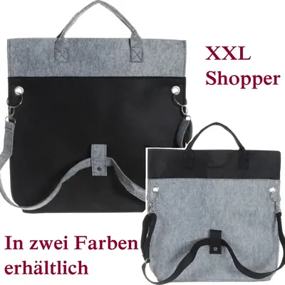 XXL Filztasche, Shopper Handtasche, Einkaufstasche Groß und superstabil NEU