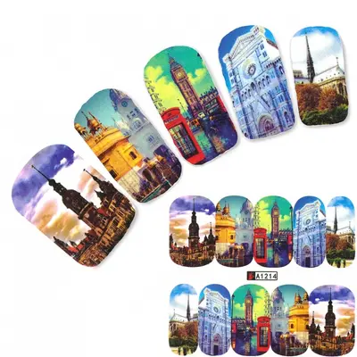 Tattoo Nail Art London Big Ben Aufkleber Nagel Sticker Nägel Fuß Water Decal