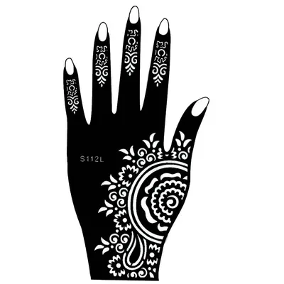 Henna Tattoo Schablone Hand Links Kina Handbemalung Dövme Mehndi