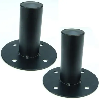 2x Boxenflansch Stahl schwarz - PA Boxen Flansch Einbauflansch für 35 mm Stative
