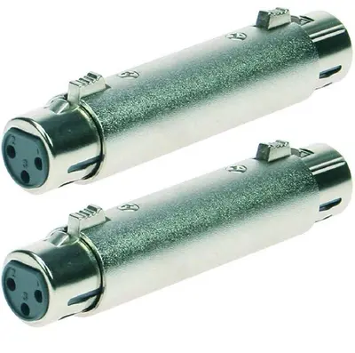 2 x Adam Hall Adapter XLR 3 pol Kupplung auf XLR Buchse female Audio Verbinder