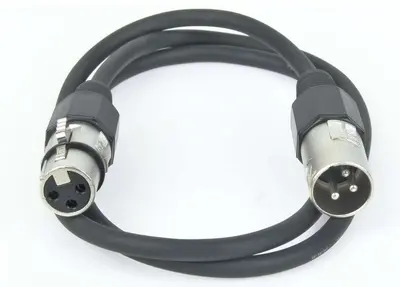 1 m Mikrofonkabel PACCS schwarz XLR 3 pol polig DMX Mikrofon Kabel Patchkabel