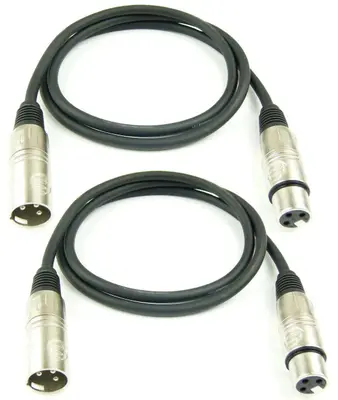 2x 1 m Mikrofonkabel 3 pol XLR DMX Adam Hall Mikrofon Kabel Neutrik kompatibel