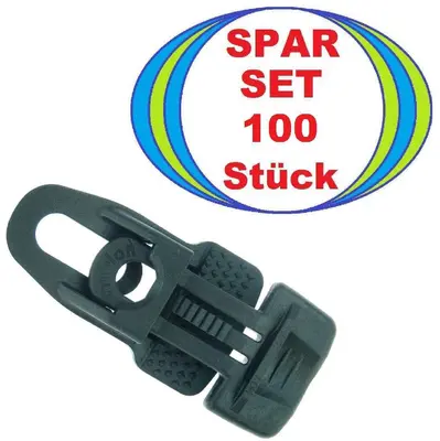 100 x HOLDON MIDI CLIP Molton Planen Spanner SCHWARZ Spann Klammer Klemme Halter