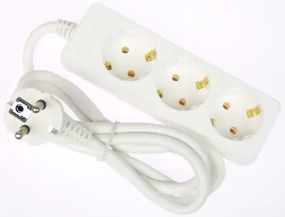 3-fach Schuko Steckdosenleiste weiss Mehrfachstecker Verlängerungskabel 1,4 m