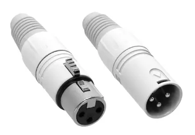 2 x ADAM HALL XLR male & female Stecker + Kupplung weiß Kabel Neutrik kompatibel