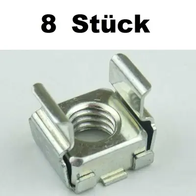 8 x Käfigmuttern M6 für Alu Rackschiene Käfigmutter Cagenuts Adam Hall 5650