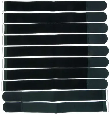 10 x Kabelklettband 50 cm x 50 mm schwarz Klettband Klett Kabel Binder Band Öse