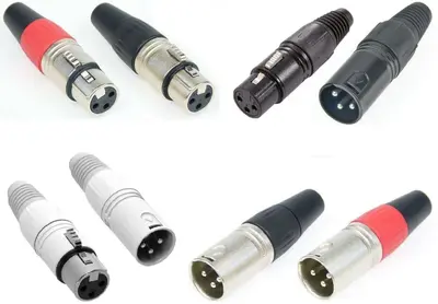 Adam Hall XLR Stecker Kupplung Buchse Male Female Schwarz Rot Mikrofon Kabel DMX