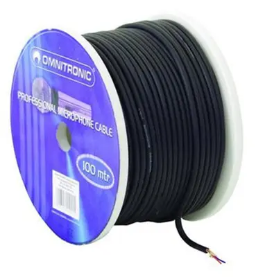 100 m 0,76€/m Mikrofonkabel 2 x 0,22mm² SCHWARZ DMX-Kabel Studiomikrofonkabel