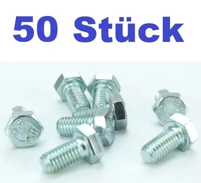 50 Stück M8 x 16 Sechskantschrauben Maschinenschrauben M8x16 DIN 933 Vollgewinde