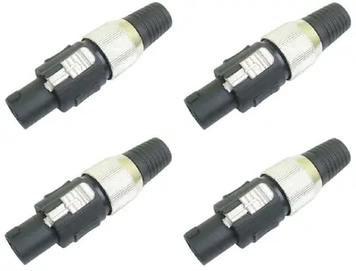 4x PROFI Speaker Kabel Stecker 4 pol polig Lautsprecher HEAVY Speakon kompatibel