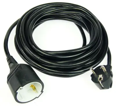 7,5 m Verlängerungskabel Schukokabel Stromkabel H05VV-F schwarz 3x1,5mm² 7,5m
