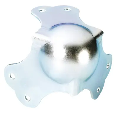 Schutzecken Kistenecken Metallecken gross 64 mm Stahl Kugelecke dreischenklig