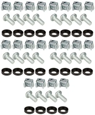 20 x Käfigmuttern M6 + Rackschrauben Rack Schrauben M6 x 15 + Unterlegscheiben