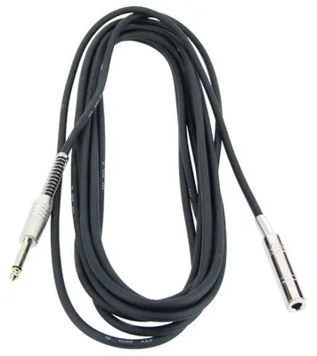 6 m PACCS Klinke Klinken Kabel Verlängerung 6,3 mm Mono TS Schwarz Gold Tip