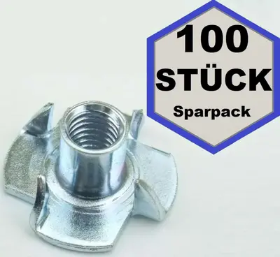 100 x Einschlagmutter M5 x 8 Gewinde Einschlagmuttern 5x8 verzinkt DIN 6930 NEU