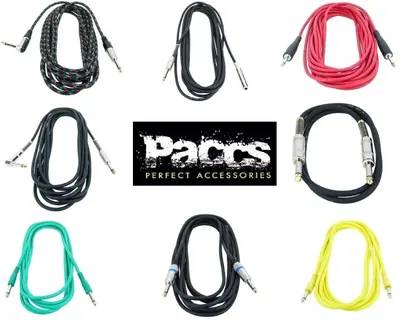 PACCS 6,3 mm Klinke - Klinken Instrumenten Mono Gitarren Kabel 1 - 9 m Gold Tip
