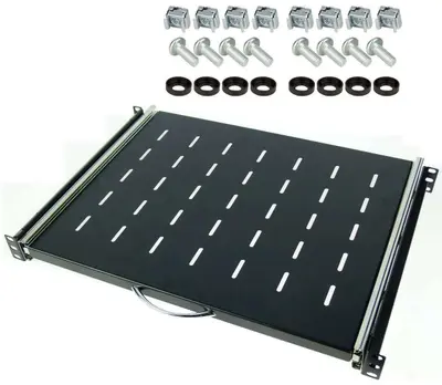 1 HE PROFI ausziehbare Tastatur Rackablage 35 cm tief Fachboden Trägereinschub