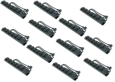 10x 6-fach Schuko Mehrfachsteckdose IP44 Aussen H07RN-F 3 x 1,5 Steckdosenleiste