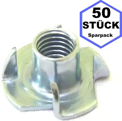 50 x Einschlagmutter M8 x 11 Gewinde Einschlagmuttern 8x11 verzinkt DIN 6930 NEU