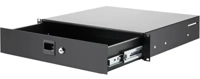 2 HE ADAM HALL Rackschublade mit VOLLAUSZUG u. Schloss Schublade 19"-Rack-Drawer