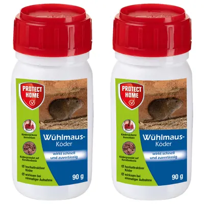 Protect Home Wühlmaus-Köder 2x 90 g Wühlmausköder Wühlmäuse Schermäuse Fraßköder