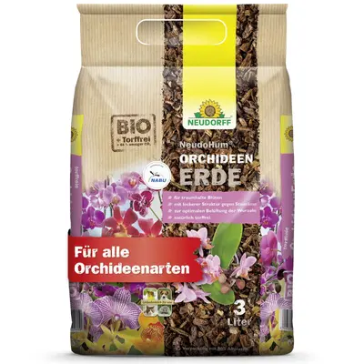 Neudorff NeudoHum OrchideenErde 3 Liter Orchideen Erde torffrei Blumenerde