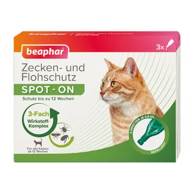 Beaphar Zecken- und Flohschutz SPOT-ON für Katzen Parasiten Ugeziefer Zecken