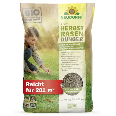 NEUDORFF Azet Herbstrasendünger 10 kg für 200qm Herbst Rasendünger Kalium Dünger