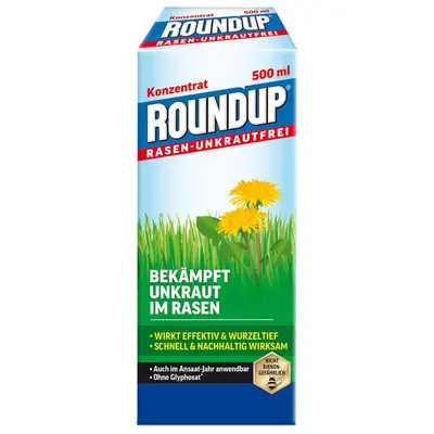 Roundup Rasen-Unkrautfrei Konzentrat 500 ml Löwenzahn Wegerich Unkrautvernichter