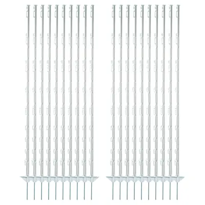 Electra Kunststoffpfahl 150 cm mit Doppeltritt - weiß - 20 Stück Weidezaunpfähle