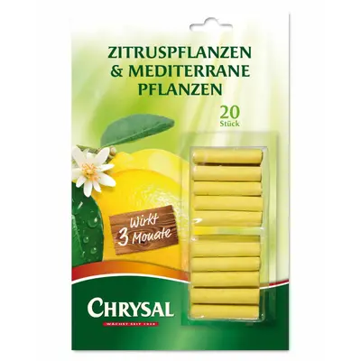 Chrysal Zitrus- & Mediterrane Pflanzen Düngestäbchen - 20 Stück Dünger-Stäbchen