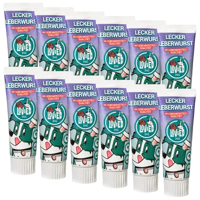 Lov&Ed Lecker Leberwurst für Hunde, 12x 75g - Lebensmittelqualität Belohnung