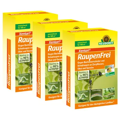 Neudorff Raupenfrei XenTari 3x 25 g Buchsbaumzünsler Raupen bekämpfen Xen-Tari