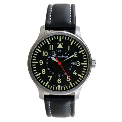 Aristo Herren Messerschmitt Uhr Flieger GMT ME-3H84GMT-1 Leder