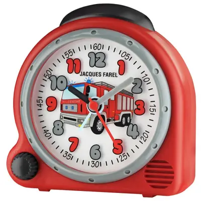 JACQUES FAREL Kinderwecker Wecker Analog Feuerwehr Jungen AVC 02FIRE Wecksound
