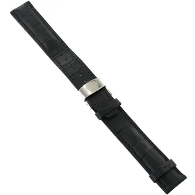 Ingersoll Ersatzband für Uhren Leder schwarz Kroko Faltschl. Si 21mm XL