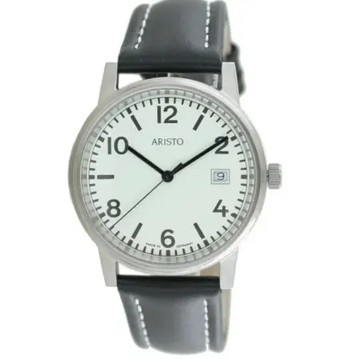 Aristo U-Boot Herren Uhr Edelstahl 3H27 Leder