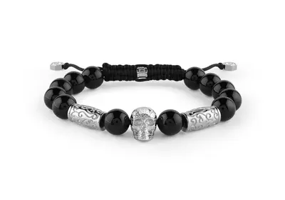 Philipp Plein Herren Armband Textil Edelstahl silber PLEIN ELITE PJNEA03BU