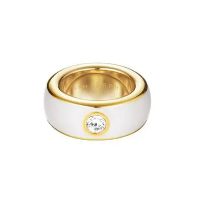Esprit Damen Ring Edelstahl Gold Fancy weiss ESRG12194J1